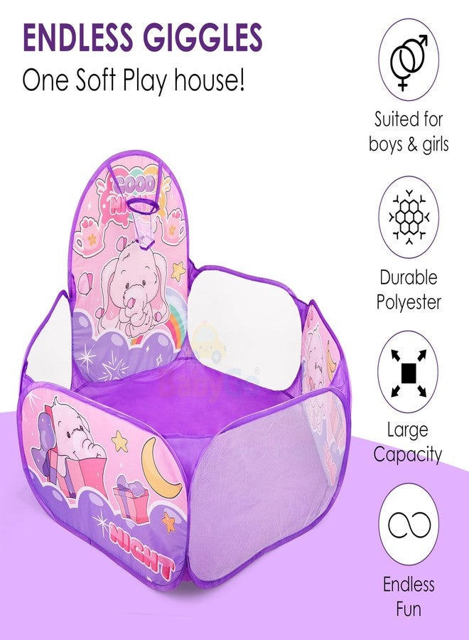 بيبي جو حوض كرات كرة السلة على شكل فيل من بيبي جو للأطفال، خيمة لعب للأطفال من عمر سنتين فما فوق، حوض كرات للأطفال، واسع، خفيف الوزن، محمول وسهل التركيب (بدون كرات) - Image 3